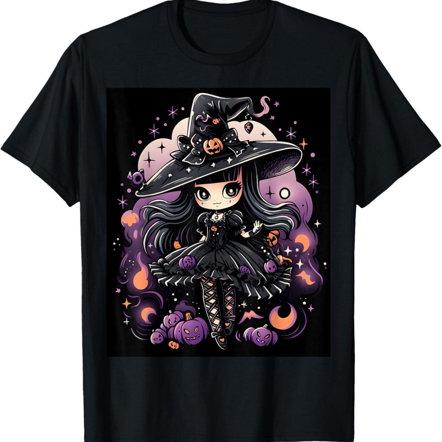 Spellbound Spirits_ Halloween Witch Art T-Shirt S чёрный