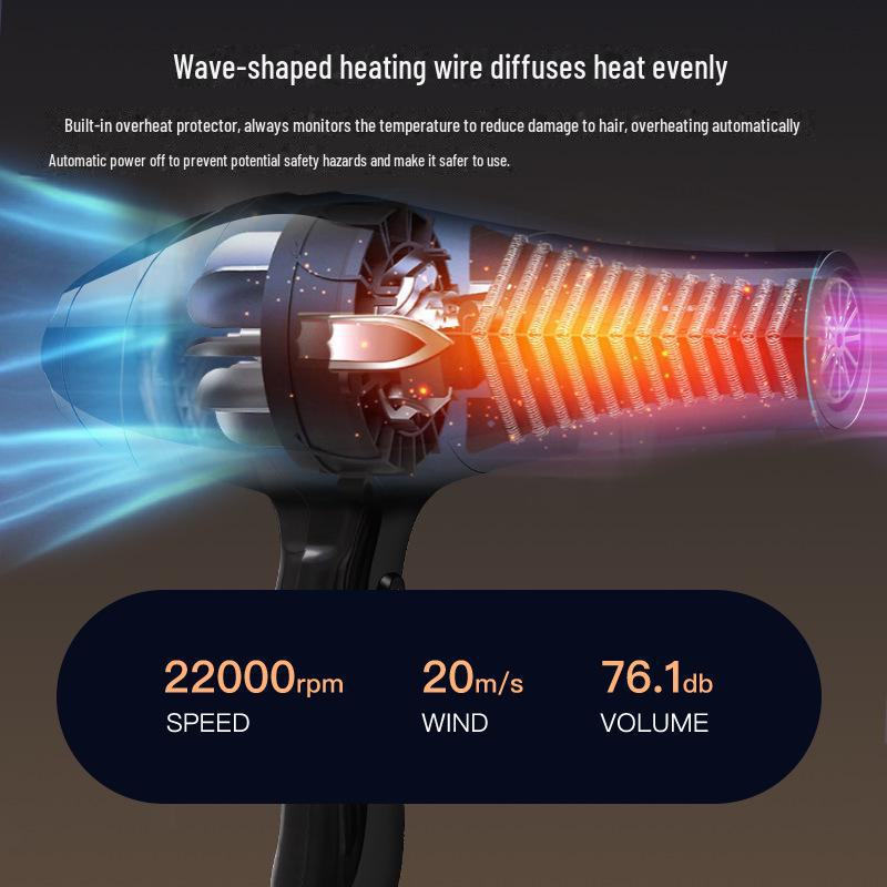 High-Power Salon Hair Dryer: Quick-Dry Negative Ion, Hot & Cold Air for Hair Care