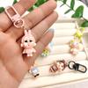 Cute Crying Baby Girl Cure Keychain Mobile Phone Pendant Girl Soft Cute Backpack Jewelry Girlfriend Couple Gift