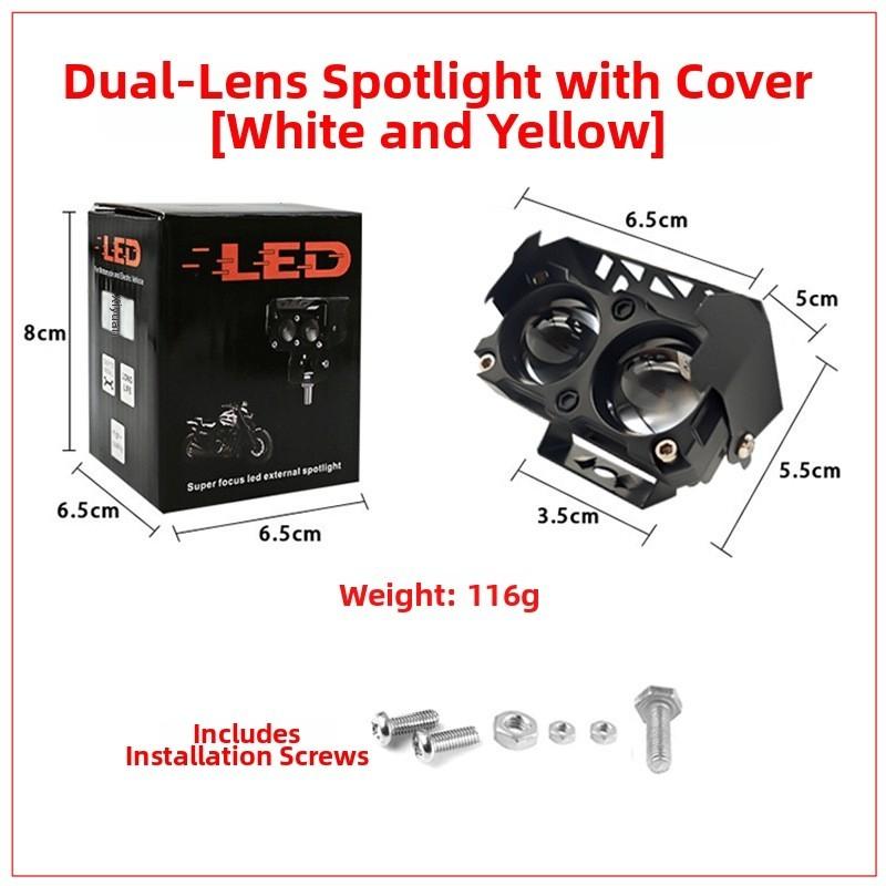 High Brightness LED LED Motorcycle Light Dual Color Headlight Double