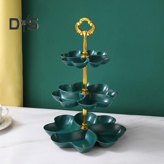 Suport coș cu fructe pentru blat de bucătărie Suport pentru fructe cu economie de spațiu cu 3 niveluri Organizator pentru tavă cu alimente pentru fructe, gustări, deserturi