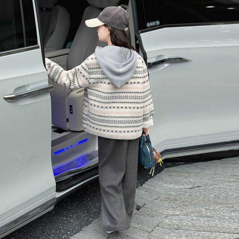 Flickor Set: Fluffig Tröjrock & Fodrade Vida Byxor - Vinterstil 2025