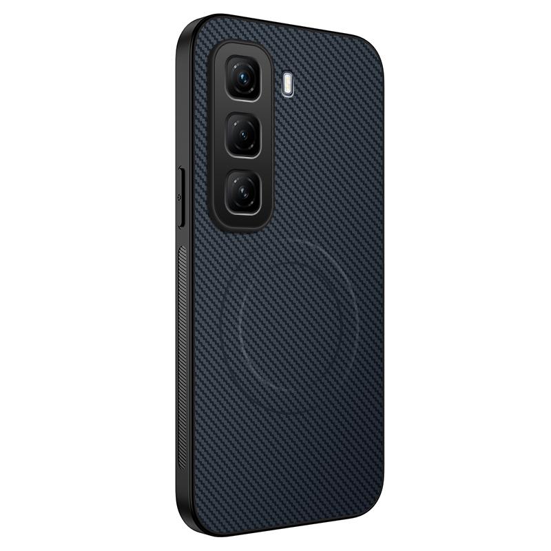 For Infinix Hot 60 60i Case Luxury Kevlar Stripe Magnetic Magsafe Back Cover For Infinix Hot60 60i Wireless Charging Funda