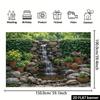 2D Natural Garden Waterfall Backdrop with Potted Plants for Outdoor Decor