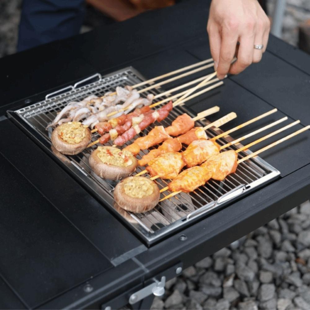 Folding IGT Barbecue Grill Stainless Steel Portable BBQ Rack  Picnic Activities