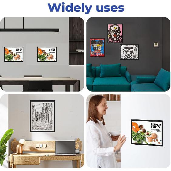 Magnetic Sign Holder, 20 Pack 8.5"x11" Magnetic Paper Holder,Self Reble Adhesive Frames,Picture Frame Document Holder Walls & Window Adhesive Frames