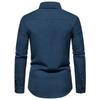 New Men's Trend Solid Colour Retro Style Casual Long-sleeved Shirt Men's Fashion Tops