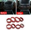 8Pcs Center Console Switch Knob Decor Cover Trim For Chevy Silverado 2014-2018