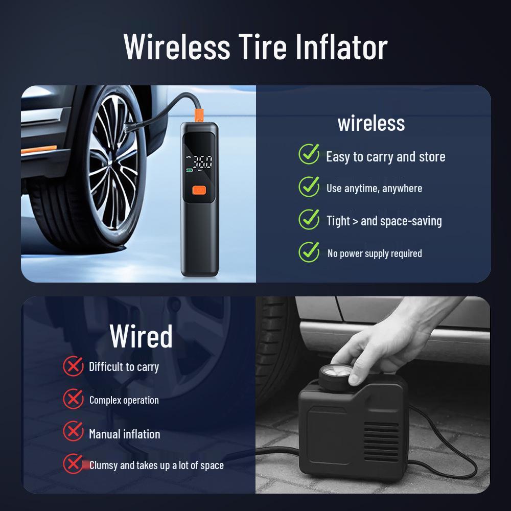Portable High-Power Electric Car Tire Inflator and Multifunctional Air Pump