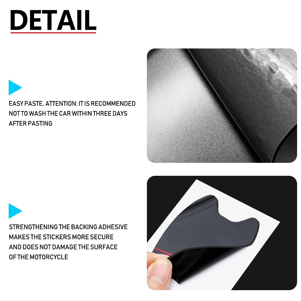 New Rubber Tank Pad Sticker Kit for ADV350 Motorcycles, Thickens Anti-Slip Sticker Body, Compatible with Honda ADV350 (Red)
