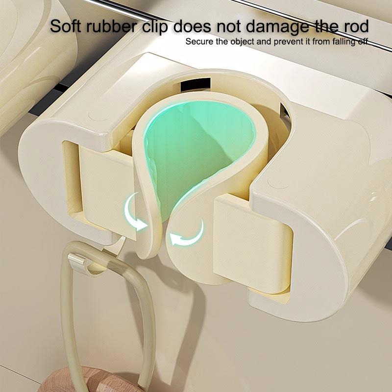 Bathroom Mop Broom Storage Rack Multi Functional Suction Cup Wall Mounted Non Perforated Storage Rack Living Room