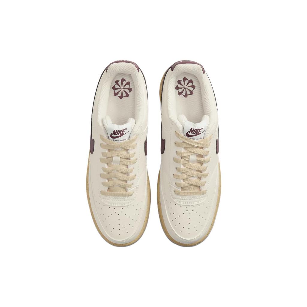 Nike Court Vision Low Next Nature Sail Dark Beetroot Unisex Sneakers Cream Pearl-White Sesame FB8942-133