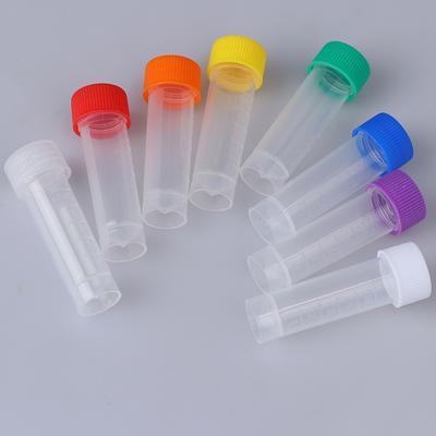10Pcs 5Ml Plastic Test Tubes Vial With Screw Seal Cap Pack Container