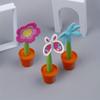 School season 5pcs ballpoint pen creative cute realistic cartoon plant sun flower pot plant ballpoint pen