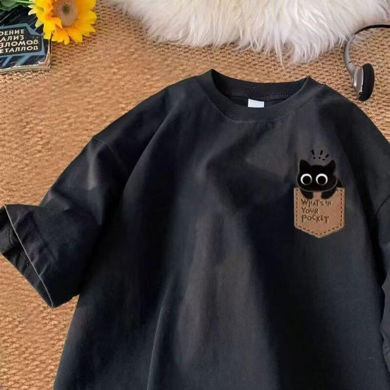 Men's Retro Summer Loose Fit Cotton T-Shirt - Trendy Printed Short Sleeve