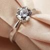New Classic Diamond Ring for Women Six Claws One Carat Moissanite Micro -Set Gems S925 Silver Rings Lover Couple Anniversary Gift