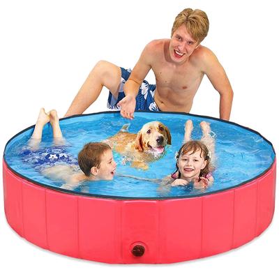 Foldable Dog Pool for Large Pets, Waterproof PVC with Non-Slip Base, Bathtub for Kids and Babies, Suitable for Small and Medium Dogs, No Assembly