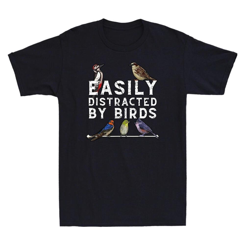 Easily Distracted By Birds Funny Bird Lover & Birdwatching Vintage Men s T-Shirt XXXXL