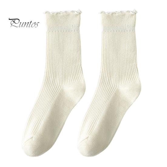 

1 пара женских летних носков средней длины, тонкие, с гофрированной поверхностью, противоскользящие, однотонные, студенческие носки, высокоэластичные, впитывающие пот, носки для взрослых, для йоги, сложенные