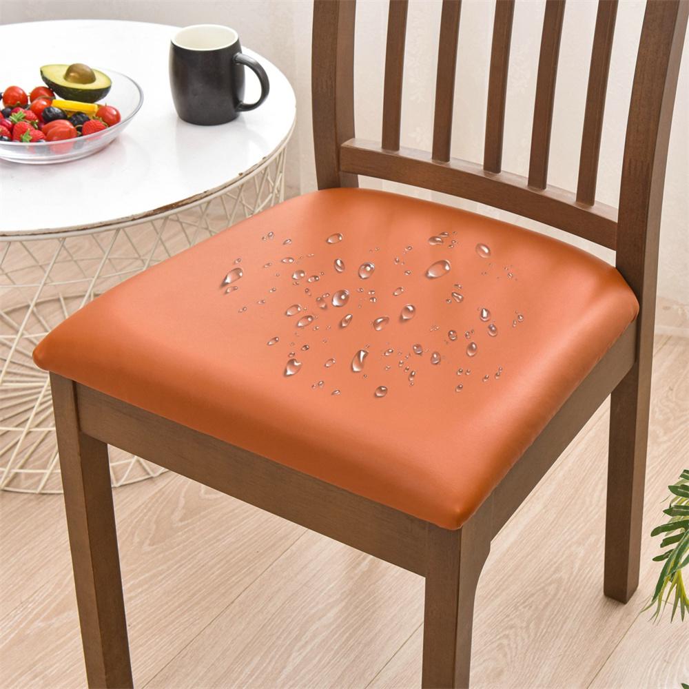 1Pc Pu Waterproof Leather Cushion  Chair Cover Chair Seat Cover El Chair Protection Cover Household Seat Cushion Cover