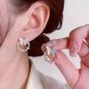 Vlinder & Parel Oorbellen: S925 Sterling Zilveren Naald, Rond, Thee-Gekleurd, Elegante Damesaccessoires