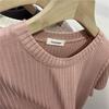 2024 Women's European Striped Round Neck Short-Sleeve Slim T-Shirt, Spring/Summer Korean-Style Trend