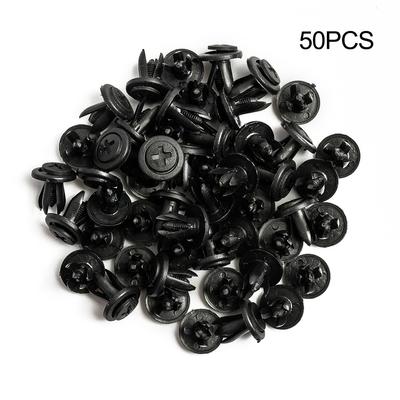 50x 8mm/6mm Kunststoffnieten Befestigungsschrauben Auto Kotflügel Stoßfänger Schrauben Clips Nieten Auto Loch Kunststoff Push-Pin Clip Auto Zubehör