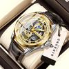 BINBOND Luxury Vintage Hollow-Out Quartz Wristwatch for Men Luminous Waterproof Accurate Durable Men's Watch Casual Reloj+Box