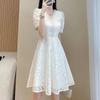 Elegant Lace A-Line Midi Dress - Summer 2025 New Arrival for Petite Women