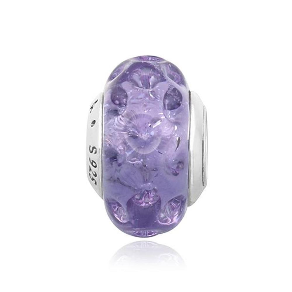 

PANDORA 798875C00 Хвилястий лавандовий скляний муранський срібний шарм 798875C00