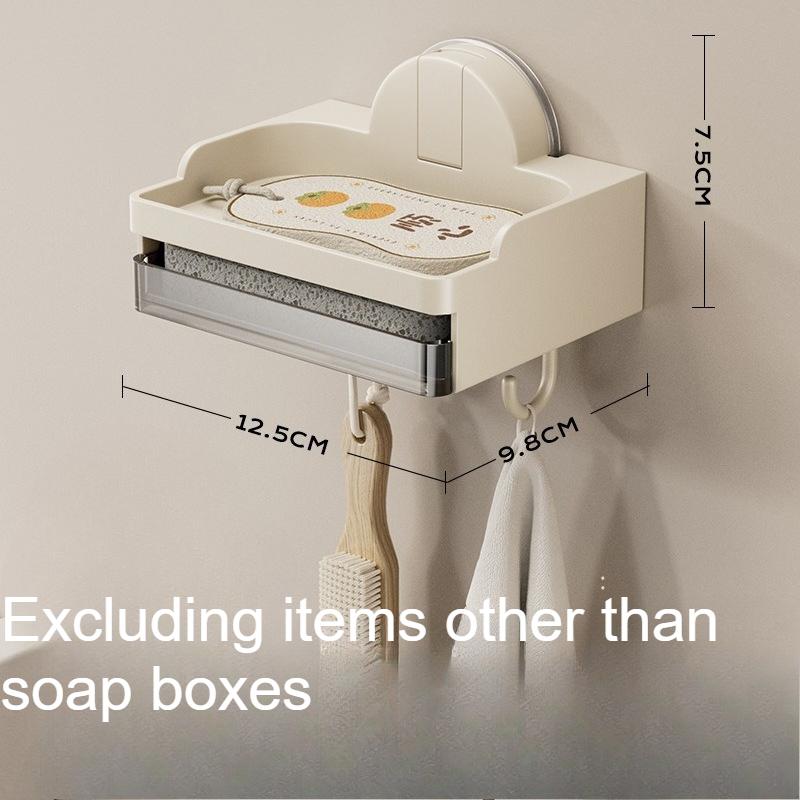 Suction cup soap box bathroom wall mounted soap box bathroom soap storage rack drain box placement rack storage rack
