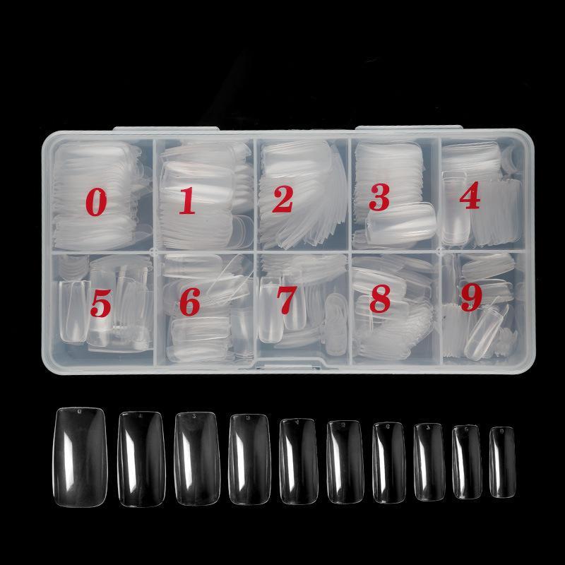 500 Nail Art Pieces/Box, French Manicure Tips, Full-Coverage And Half-Coverage False Nails, Natural White And Transparent