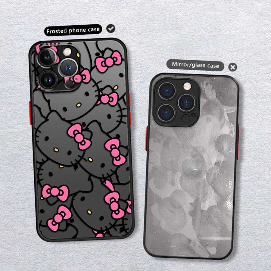 Case for iPhone 15 16 14Plus XS Max 12 13 11 Pro Max 13 Mini 7 8 17 Air Soft Cover Cartoon Hello Kitty