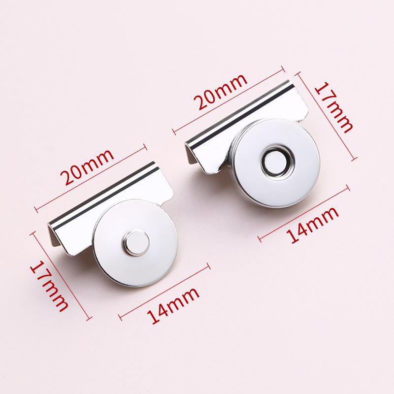 Naadloze Magnetische Gesp Tas Magneet Knop Bagage Kleding Onzichtbare Drukknop Gesp Aantrekker Donkere Gesp Metalen Vaste Knop 1 pair of silver