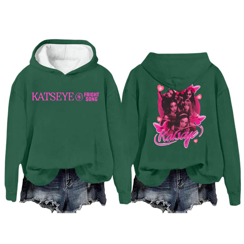 Mote Casual Langermet Løs Trykket Pullover Sport Langermet Hettegenser for Kvinner