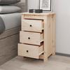 Bedside Table - Maison Exclusive - Solid Pine Wood - 3 Drawers - 40 X 35 X 61.5 Cm