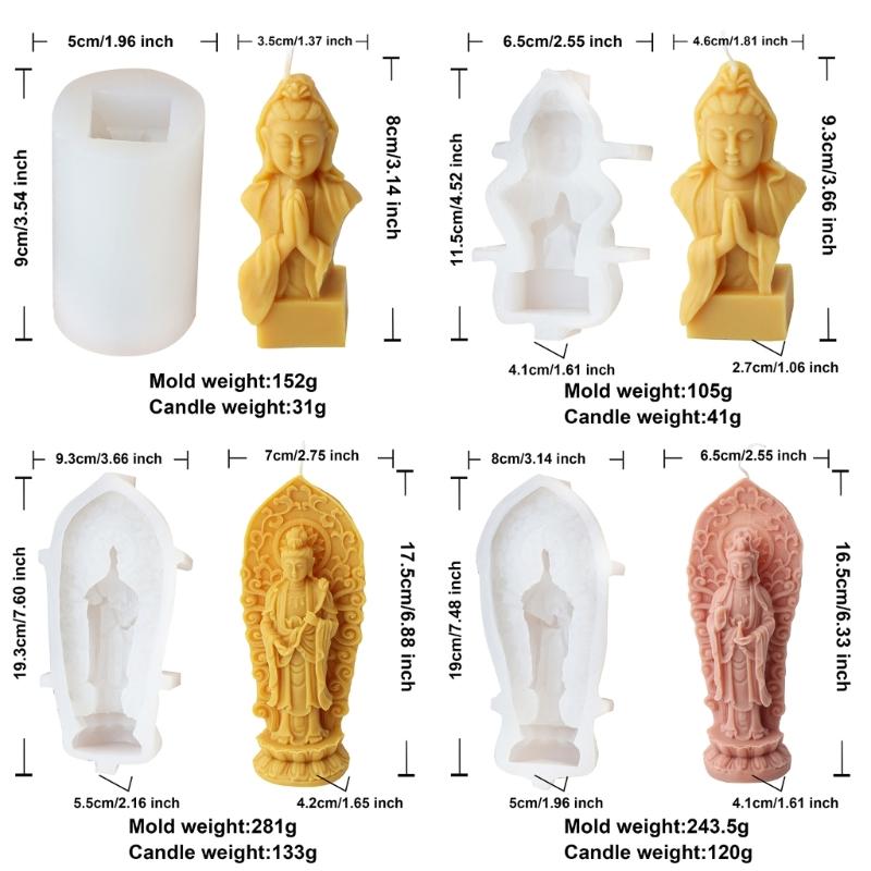 Flexible Silicone Mold Handmade Scented Candle Mould 3D Prayer Shaped Aromatherapy Jewelry Mold Home Decorations