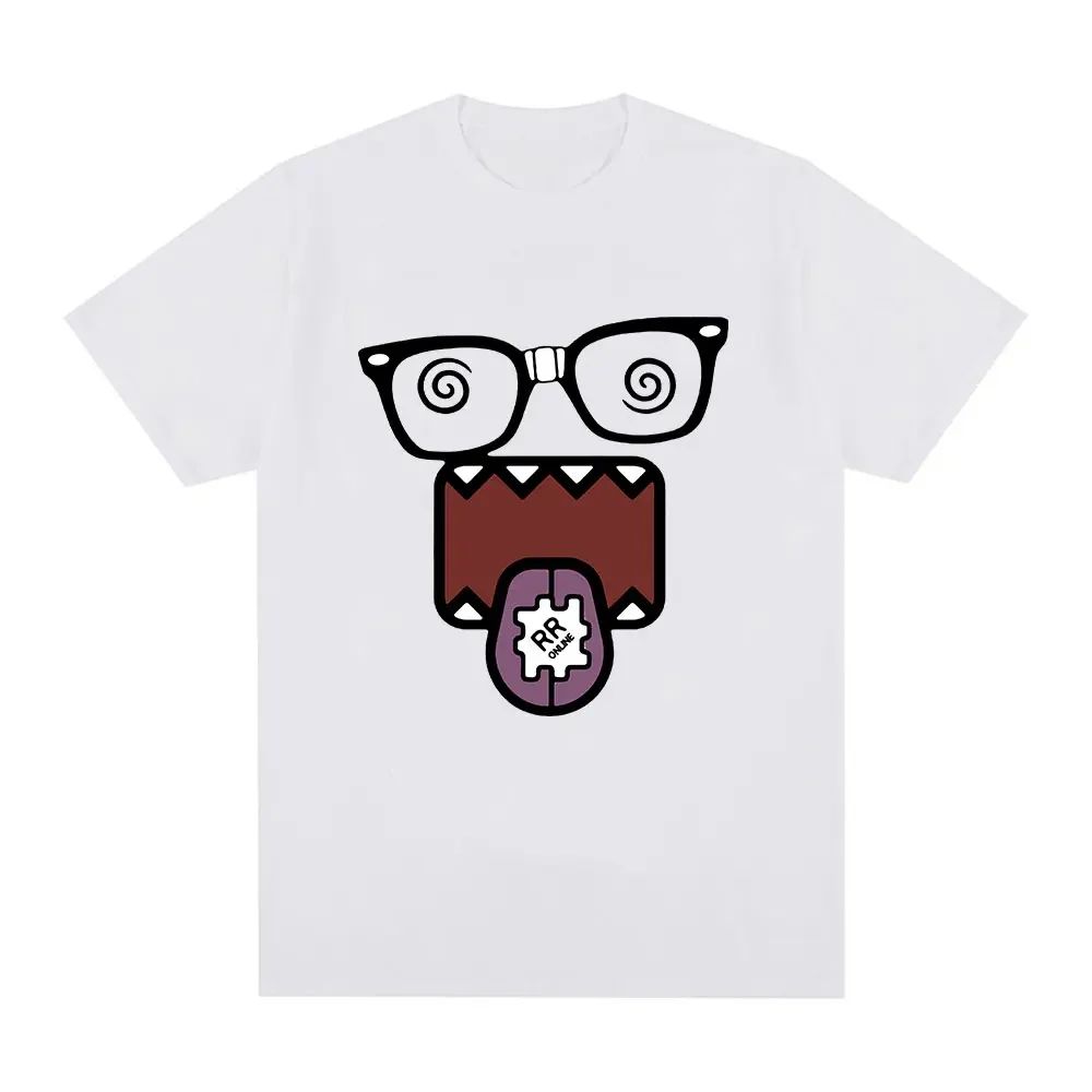 Funny Meme Domo Kun T-shirt Men's and Women's Casual T-shirt Retro Short Sleeved Print Cotton Oversized T Shirt Top Street Wear