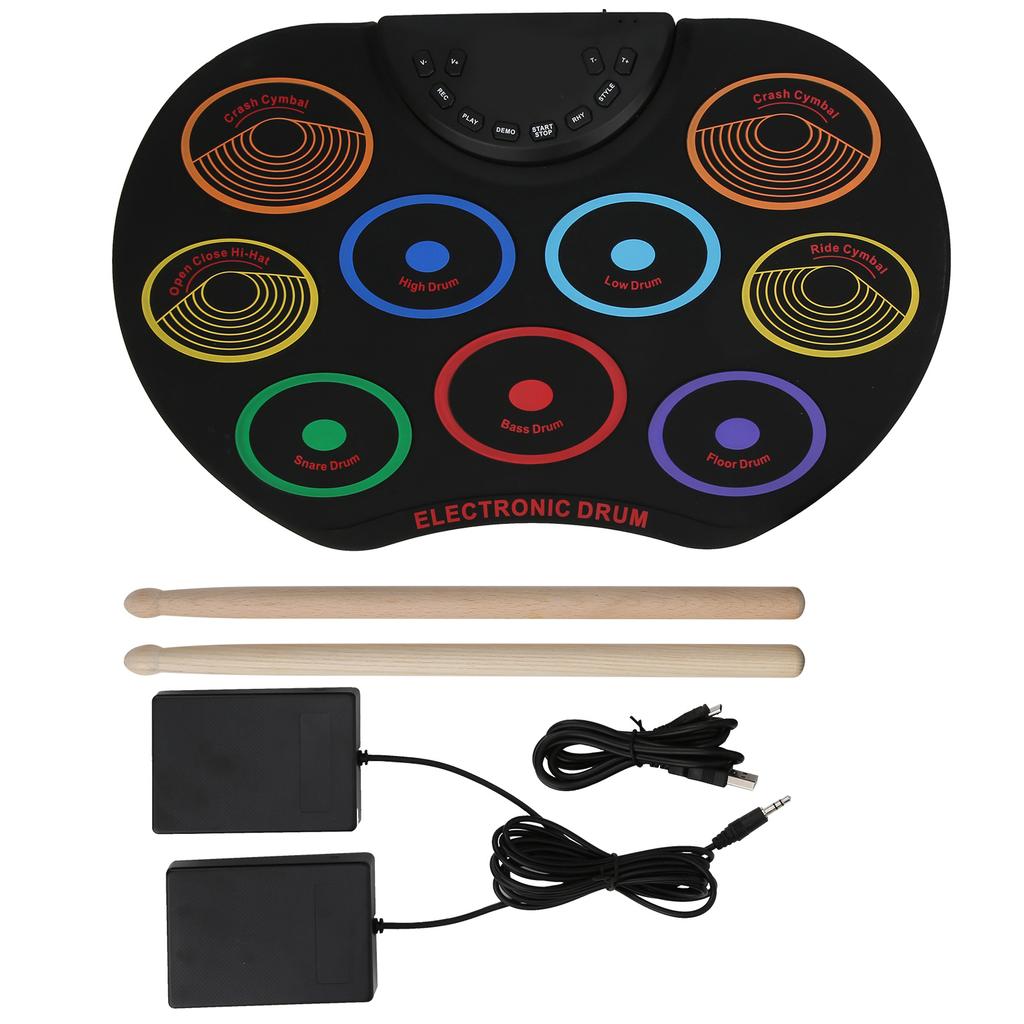 Electronic Drum Pad Portable Colored Hand Rolled Adult Beginner Percussion Instrument