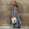 Summer women's clothing collage plaid suspender elastic pendulum dress