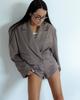 European and American women's clothing summer new fashion street long-sleeved short small blazer half-body pants two-piece set