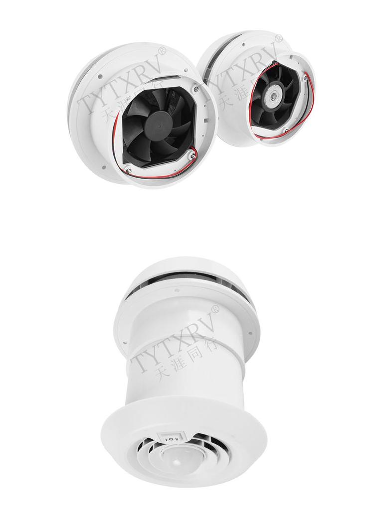 Ventilator de evacuare silențios cu cap ciupercă pentru RV-uri – Accesoriu gură de aerisire rotundă cu montare superioară