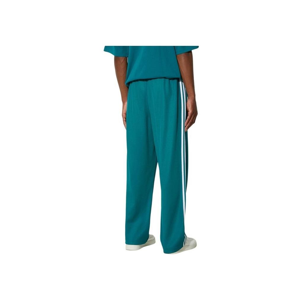 adidas Originals Retro Sport Side Stripe Logo Embroidered Elastic Mid-Waist Straight Leg Knitted Sweatpants Men Bottoms Turquoise IZ2473