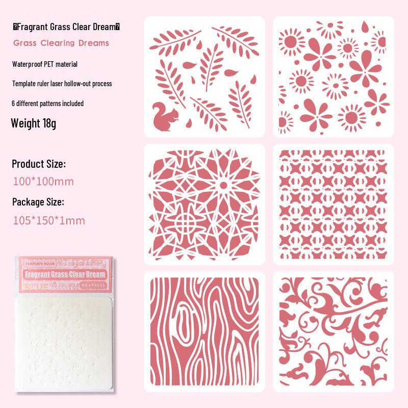 Yue Zhen Bi Ye Yin Meng Hand-painted PET Template for Hollow Carving and Oil Pastel Art