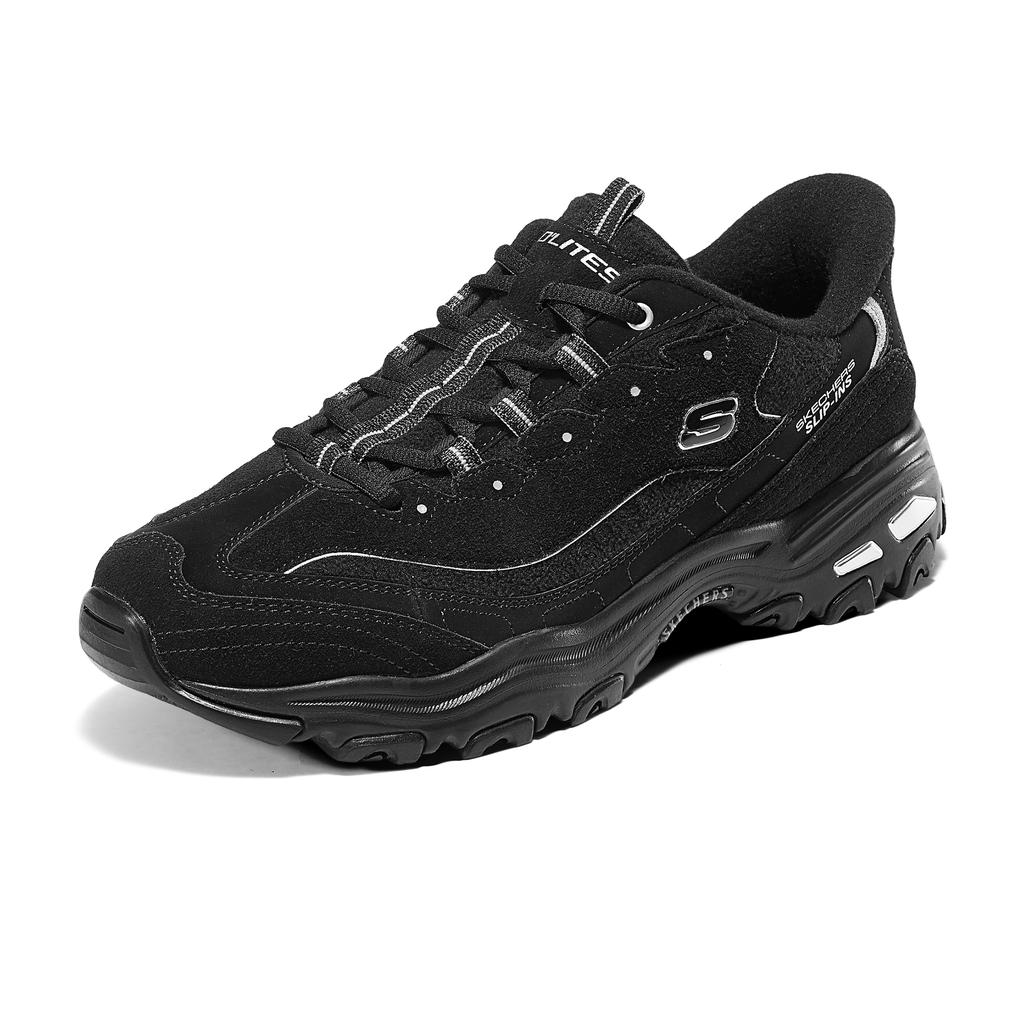 Skechers DLites Trendy Comfortable Height Increasing Low Top Dad Shoes Men Sneaker Black 232498-BLK