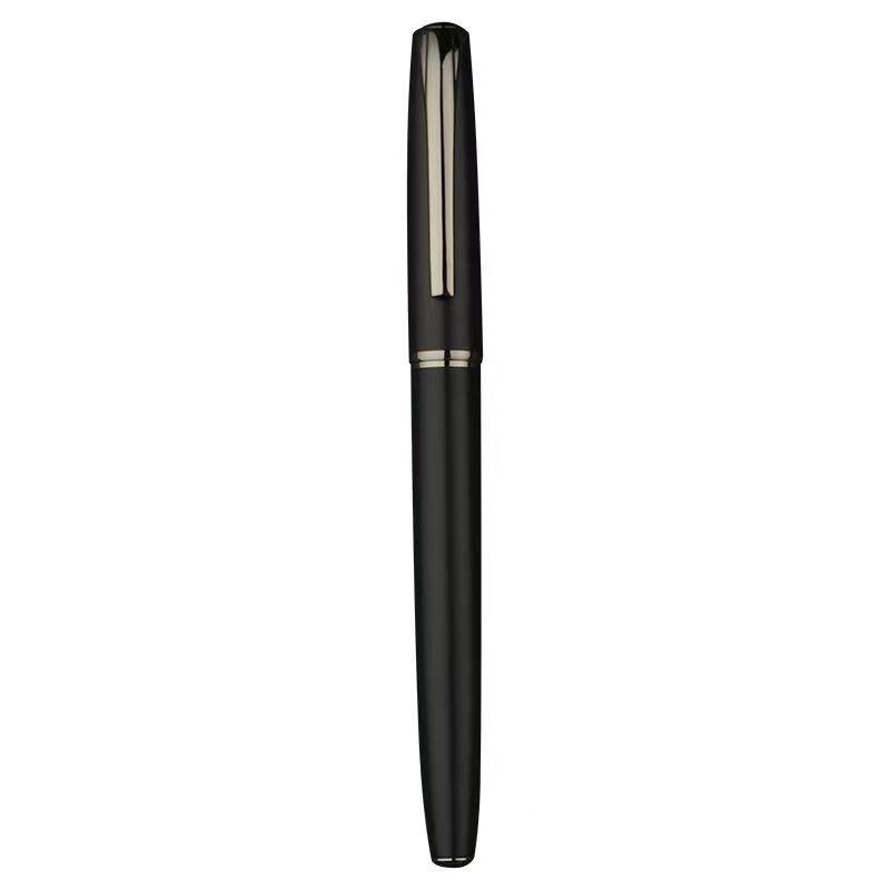 Metal Office Signature Fountain Pen for Student Calligraphy and Writing Practice, Straight Nib with Ink Cartridge, Engravable.