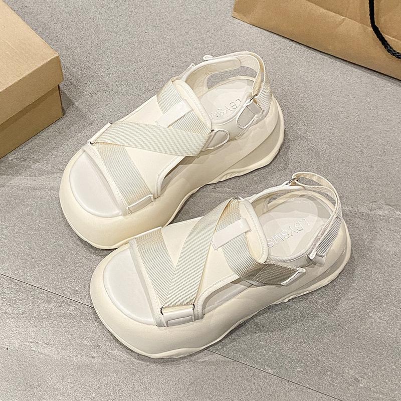 Fashion Women's Cross Strap Sandals Luxury Fashion Ladies High Platform Casual Beach Slippers Summer 8CM Heels Thick Bottom Sandalias