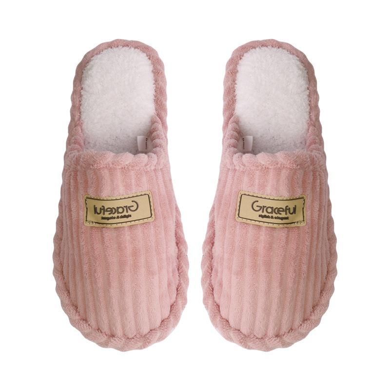 Winter indoor home use non-slip warm men's cotton slippers floor plush cotton slippers