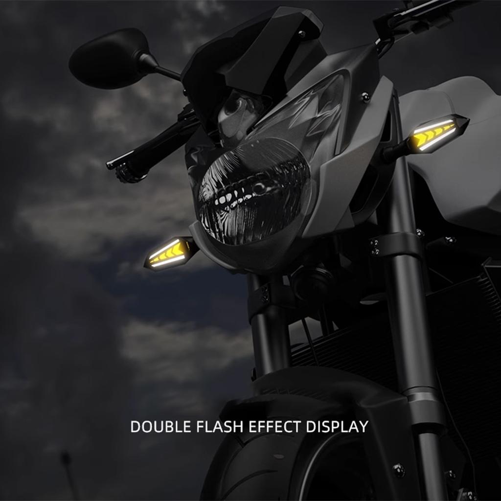 2PCS Motorcycle Flowing Turn Signal Lights, Super Bright DoubleSided LED Turn Signal Lamp &