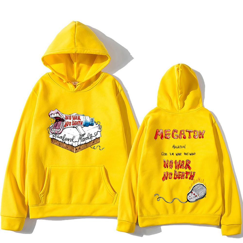 Men Clothing Sleaford Mods Megaton Hoodie No War No Death Letter Print Pullovers Punk Vintage for Women Men Sweatshirt